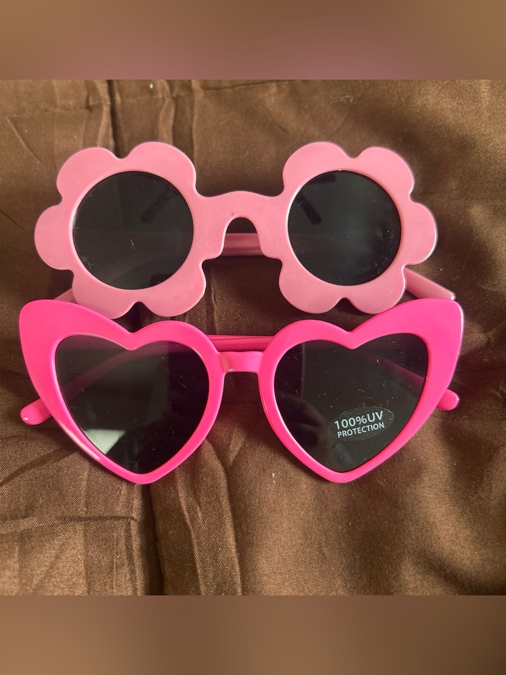 Amazon Pink Flower & Hot Pink Heart Kids Sunglasses